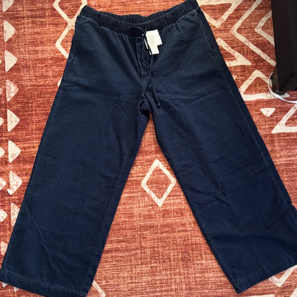 American Eagle wide leg draw string nwt! Navy Relaxed-Fit Pant - Picture 2 of 8